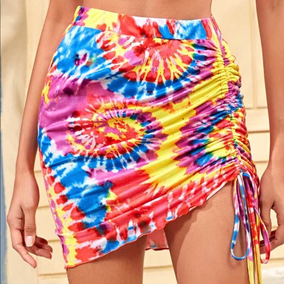 Tie dye Bodycon Fit Stretch mini Skirt - Picture 2 of 7